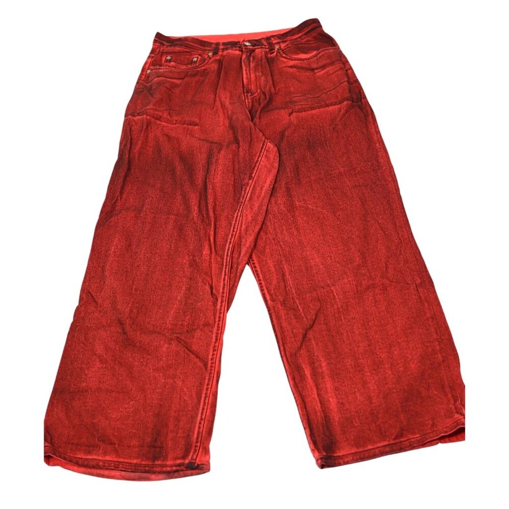 NEOITY Slouchy Ankle Jeans in Red